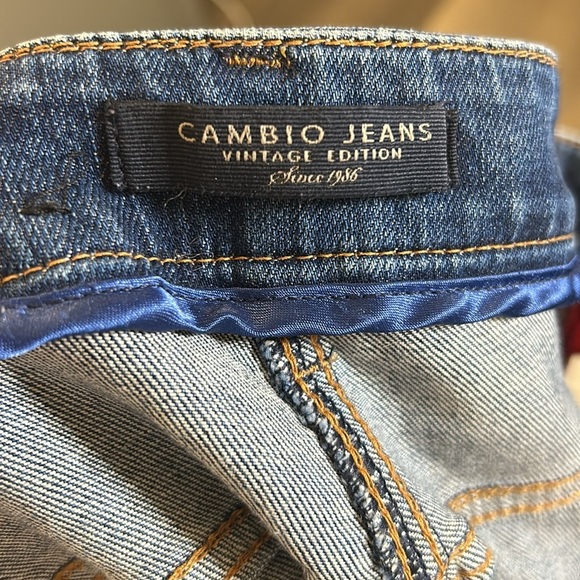 Cambio Modern Rise Liu Distressed Jeans with Red Stripe Seams Women size 8 - Picture 11 of 16